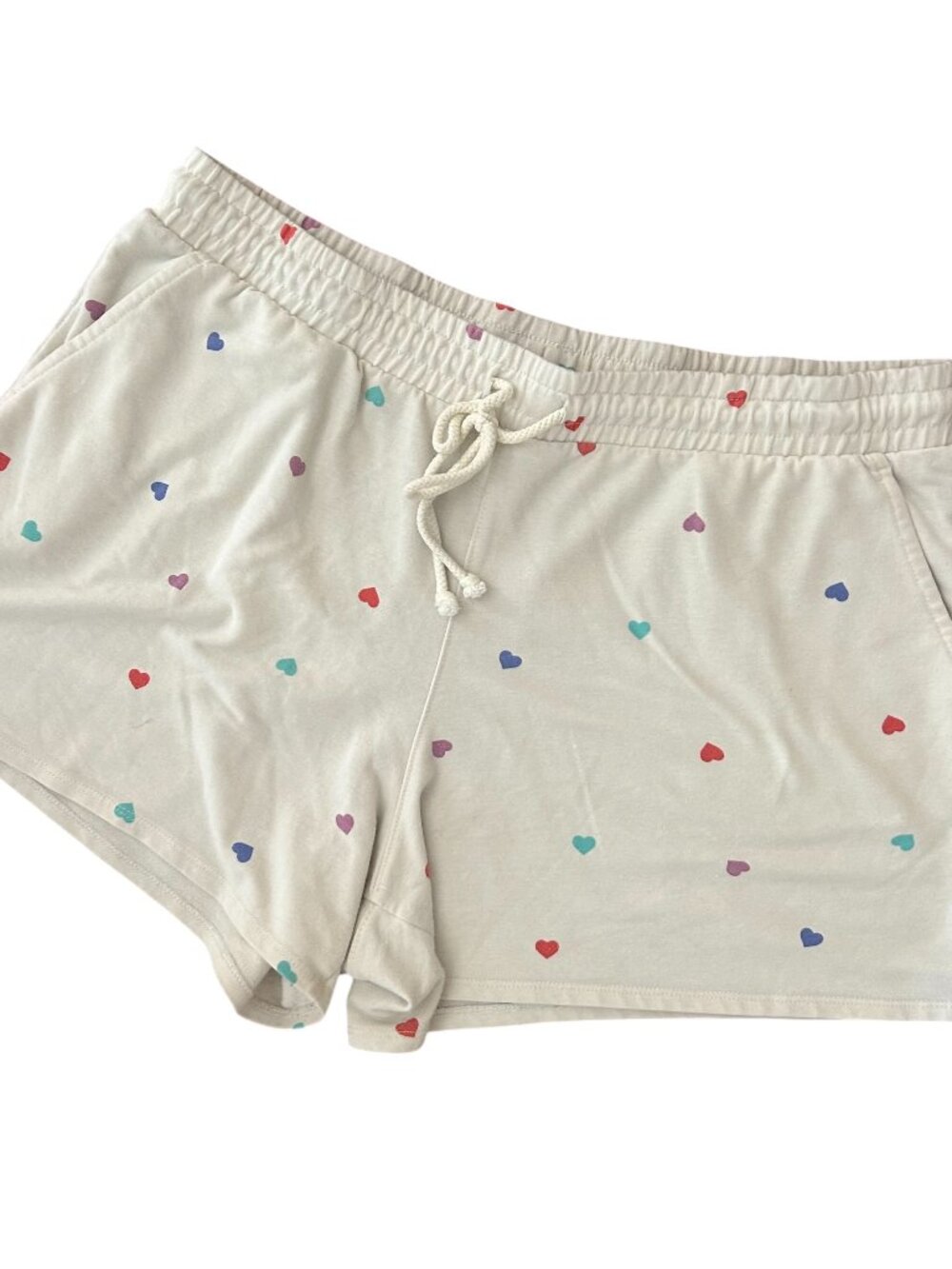 WILDFOX Sweatshorts Pockets Loungewear Multicolor Heart Print Size Large